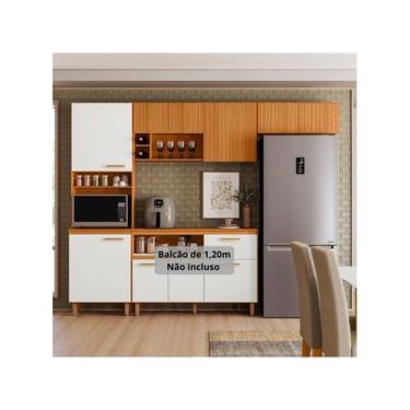 Imagem de Armário de Cozinha Compacta Poliman Sicilia 7 portas com Nicho para Fo