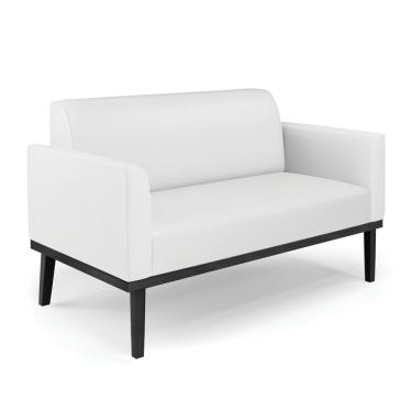 Imagem de Sofá Namoradeira Base de Madeira Fixa Preto Marisa Corino Branco D03 - D?Rossi