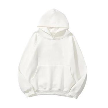 Imagem de Moletom com capuz feminino Lauweion, de lã, letra branca