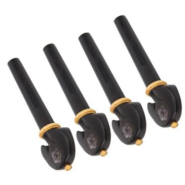 Imagem de RiToEasysports Acessórios para Instrumentos musicais: 4 Peças de Afinação de Violino de Madeira de ébano Esculpidas à Mão - Incrustadas Com Abalone e Conchas Brancas - Estacas Confortáveis ​​e