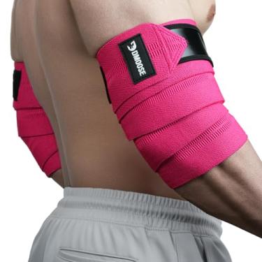 Imagem de DMoose Fitness Cotoveleiras Para Levantamento De Peso (Par) - 40'' Com Alça Ajustável Ginástica E Supino, Suporte Articulação Tendinite Por Compressão, Faixa Manga