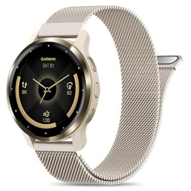 Imagem de EverAct Pulseira de relógio magnética de metal de 22 mm compatível com Garmin Venu 3 de 45 mm/Venu 2/Vivoactive 4, pulseira de substituição de malha de aço inoxidável de liberação rápida para