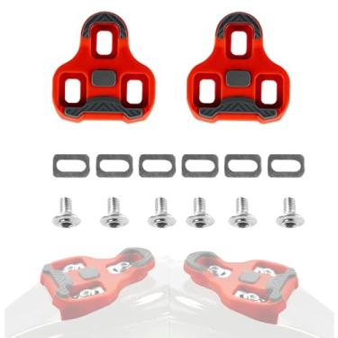 Imagem de NELboNs Chuteiras de bicicleta compatíveis com pedais Look Keo com posicionador de memória TPU antiderrapante para bicicleta de cascalho Road Mountain MTB (vermelho)
