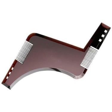 Imagem de Molde para Barba e Bigode com Pente Modelador e Régua de Corte | Ideal para Contornos Precisos e Acabamento Profissional