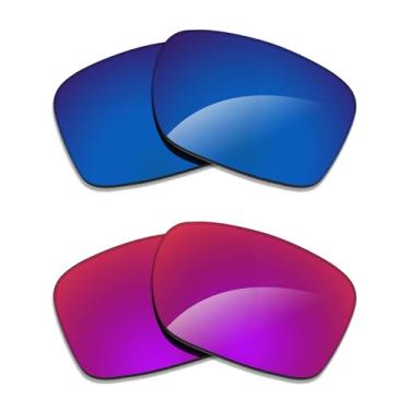 Imagem de Alphax 2 pares de lentes polarizadas de substituição para óculos de sol Oakley Eye Jacket Redux OO9438 - Deep Water + Midnight Sun
