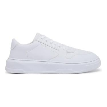 Imagem de Tenis Masculino Casual Tamanho Especial Solado Alto Urbano Branco 37