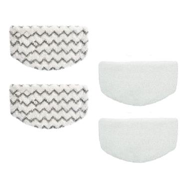 Imagem de Pacote com 4 almofadas de esfregão a vapor de substituição para bissell Powerfresh Steam Mop 1940 1440 1544 1806 2075, modelo 19402 19404 19408 1940a 1940f 1940q 1940t B0006 B0017 Mop de substituição lavável reutilizável lavável Almofadas
