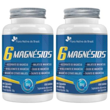 Imagem de Kit 2X 6 Magnésios (Taurato, Malato, Citrato, Ascorbato, Quelato e Óxi