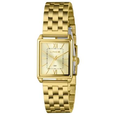 Imagem de Relógio Lince Feminino Dourado Retangular Lqg4823l25 C3kx