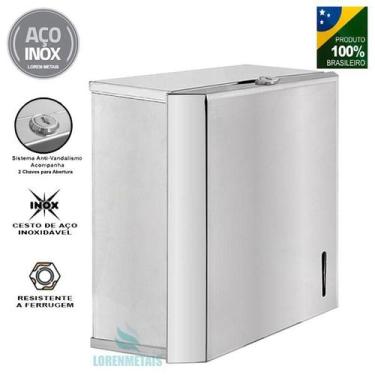 Imagem de Suporte Dispenser De Papel Toalha Inox Interfolhas Suporte - Loren Met