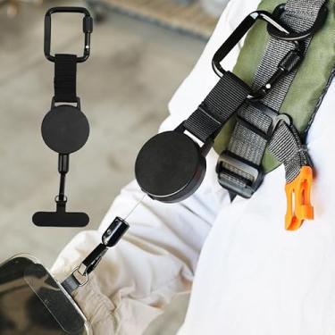 Imagem de Corda de telefone antifurto com clipe de cinto retrátil linha de aço mosquetão universal de bloqueio para evitar quedas para viagens, caminhadas, cordão de telefone celular, seguro seguro e durável