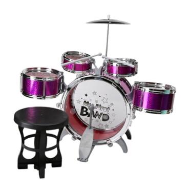 Imagem de Almencla Conjunto de bateria de jazz infantil, kits de bumbo, iluminação musical, aprendizagem precoce, instrumentos de percussão, brinquedos para performance, Tolet