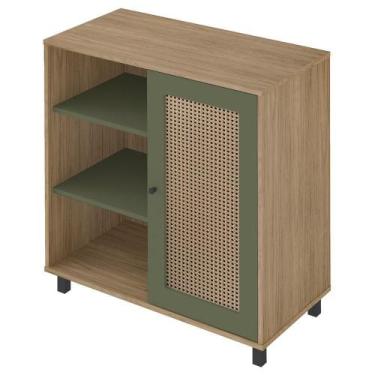 Imagem de Buffet Aparador 1 Porta 80 Cm 4535 Carvalho Menta Arly - MILANI MOVELA