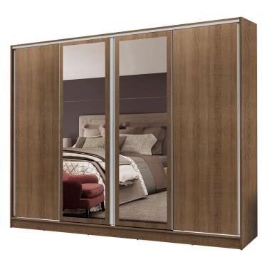 Imagem de Guarda Roupa Casal 4 Portas de Correr com Espelhos Madesa