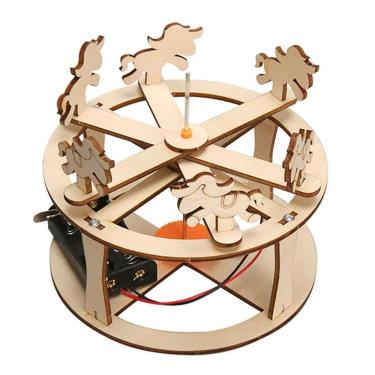 Imagem de Kit de experimentos científicos STEM de carrossel elétrico de madeira