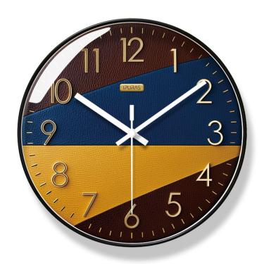 Imagem de Relógio de parede moderno inspirado em couro, quartzo antiaderente de 30 cm