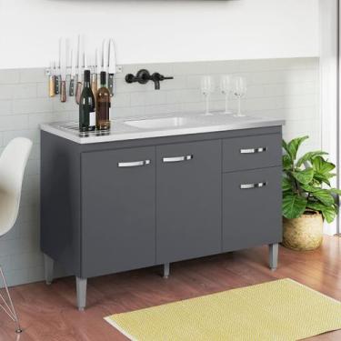 Imagem de Balcão Gabinete de Cozinha Gabriela 120cm Sem Tampo AJL - AJL MÓVEIS, 