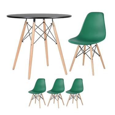 Imagem de Loft7, Mesa redonda Eames 80 cm + 3 cadeiras Eiffel DSW