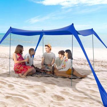 Imagem de Tenda de praia Canopy BOTINDO 305x305cm 4 pólos azul