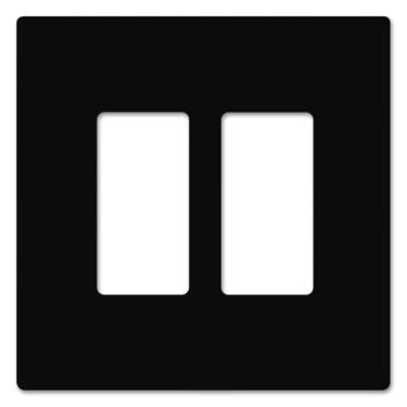 Imagem de Art Plates - Placa de interruptor de segurança para crianças sem parafusos superdimensionada - 14 cm x 14 cm - Decorador Jumbo 2 Gang Estilo GFCI - Policarbonato inquebrável - Placa de cobertura para