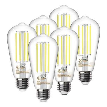 Imagem de Lâmpadas LED Edison TJOY Vintage 8W 4000K E26, pacote com 6