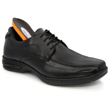 Imagem de Sapato Social Cadarço Oxford Confort Couro Legítimo - BR2, 38, Preto, 