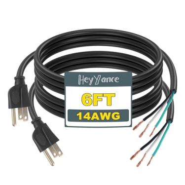 Imagem de HeyYance Pacote Com 2 Cabos De Alimentação Para Aparelhos E Ferramentas Elétricas Sjtw 1,8 M 14/3C, Calibre 14, 3 Pinos, Serviço Pesado, Cabo Substituição, 110 V, 115 120 V Ca, 15 A, 1875 W