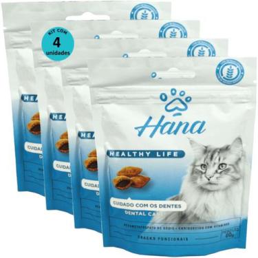Imagem de Kit 4 Snacks Hana Healthy Life Dental Care Para Gatos Adultos 60g