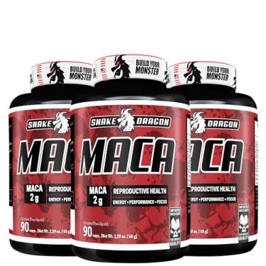 Imagem de Kit 3x Maca Peruana Pote 90 Cápsulas 2000mg Pura Premium Por Dose Lepidium Meyenii 100% Pura Natural Pote 90 Cápsulas Rende 30 Doses Matéria Prima Importada Homens Mulheres Suplemento Cáps | Energia Resistência - Snake Dragon