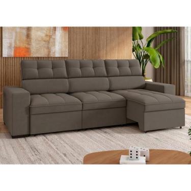 Imagem de Sofá 4 Lugares Retrátil e Reclinável Veludo Soft 290cm Grécia - Arte C