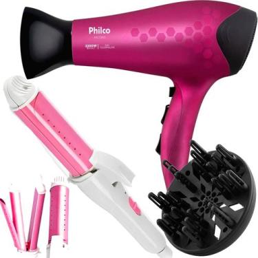 Imagem de Secador De Cabelo Philco Profissional 2200w Ion Stilo Rosa Difusor Cac