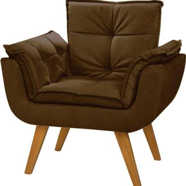 Imagem de Poltrona Decorativa Opala Suede Cinza - Dora Bela Cor 0133