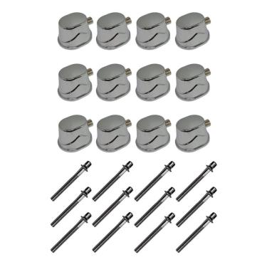 Imagem de Kit 12 Canoas Tom Caixa Cromo 19.4 + 12 Parafusos 51X 6Mm M6