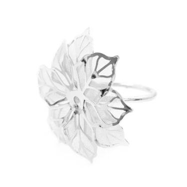Imagem de Porta Guardanapo Em Metal Flor 4.7Cm Com 6 Peças Níquel