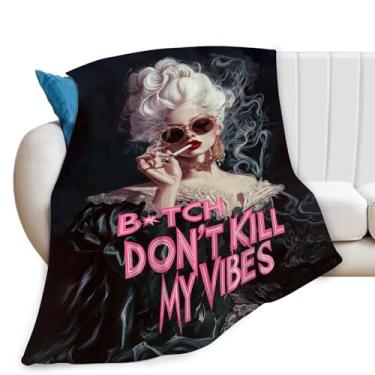 Imagem de Cobertor feminino vintage moda feminina cobertores presentes para meninas meninos crianças macio aconchegante lã pelúcia para sofá cama 127 x 101 cm