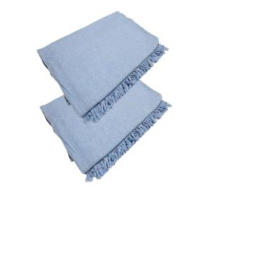 Imagem de Manta para Sofa Grande, Kit 2 Mantas Natal para Sofá 2,20 X 1,20m Gigante Algodão Protetor Decoração Natal(2 Azul Bebê)