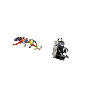 Imagem de Fenteer Escultura de Câmera em Resina, Ornamento, Estatueta Artesanal de Animal, Peça única para Exibição, Adereço Decorativo para Estante, Armários, Casa E F