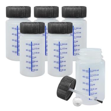 Imagem de DUSCOKE Recipiente para garrafa de tinta de retoque com pincel e tampa, lata de armazenamento de tinta restante de 60 ml com bola de mistura, aplicador de reparo de lascas de tintas de veículos para