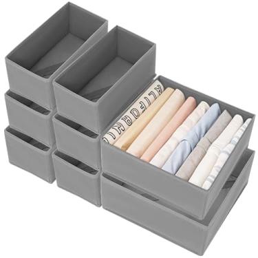 Imagem de Tucnoeu Pacote com 8 organizadores de gavetas, roupa íntima dobrável, organizador de gavetas para meias e roupas íntimas, organizadores de gavetas para sutiã, calcinha, calça e camiseta