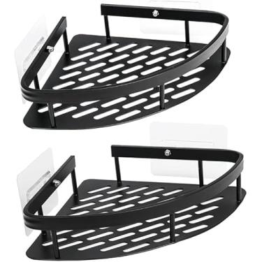 Imagem de Kit 2 Prateleira de Canto Suporte Porta Shampoo Sabonete Box Banheiro Organizador Sem Furar Parede Nicho Organizador