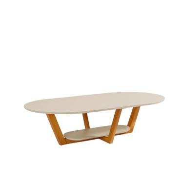 Imagem de Mesa de centro oval de estilo clássico para decoração de sala de estar(GIANDUIA NATURE)