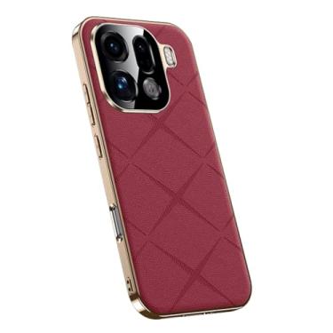 Imagem de FWYANZH Capa vermelha, X9, à prova de choque para Oppo Find X9/X9pro, capa de couro fina com revestimento fino, proteção total para câmera, antiqueda, estilo comercial