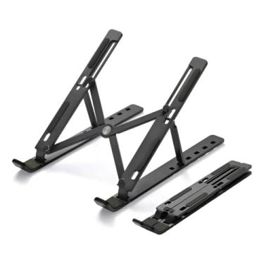 Imagem de Suporte Ajustável para Notebook – Base Ergonômica Antiderrapante e Dobrável para Apoio de Notebook e Laptops – Compatível com Todas as Marcas, Ideal para Trabalho e Home Office (Preto)
