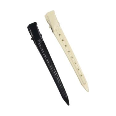 Imagem de Grampo de cabelo de cabeleireiro beleza invisível antiderrapante clipe de cabelo portátil para localização de cabelo bico de pato sem traços (preto)