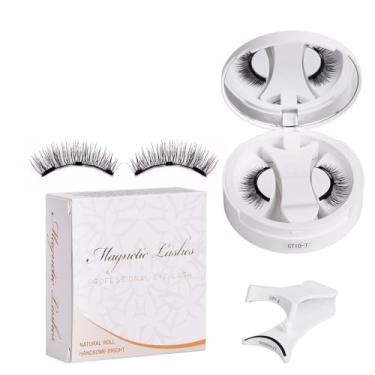 Imagem de Cílios Falsos com Absorção Magnética em Caixa Integrada - Sem Cola Rápido de Aplicar Fácil para Iniciantes Anti-Alérgico Fixação Segura Maquiagem Olhos Longa Duração Armazenamento Transportar Aumento