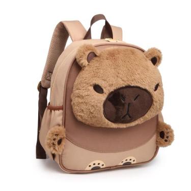 Imagem de Mochila Capivara De Pelucia Com Patinha 3d Escola Passeio - D Presente