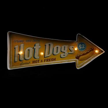 Imagem de Vintage Hot Dog Instruction Light Board Decorative Wall Decor Sign for Business and Home Easy to Install Yellow Marquee Lighting to Boost Store Traffic and Idea