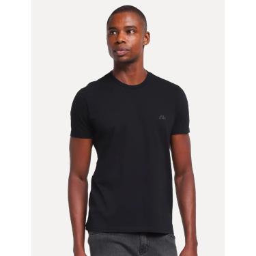 Imagem de Camiseta Ellus Masculina Cotton Fine Aquarela Grey Classic Preta-Masculino