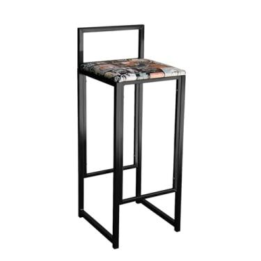 Imagem de Banqueta Alta Quadrada Minimalista Área Gourmet Aço Bancada Balcão Restaurante Lanchonete (Pub)