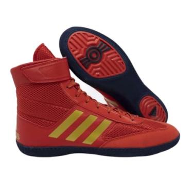 Imagem de adidas Tênis de luta livre masculino Combat Speed 5, Vermelho/ouro/azul marinho, 4